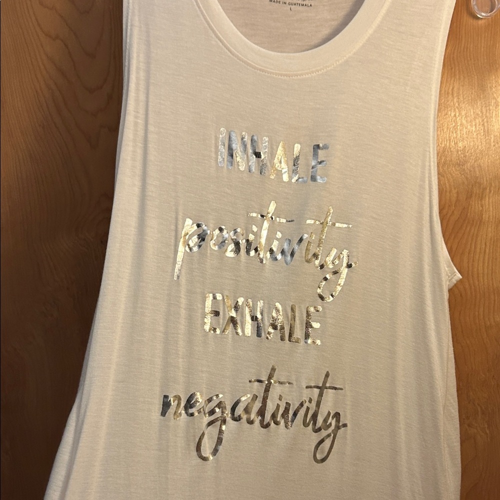 Miken White Muscle Tee with Silver Text